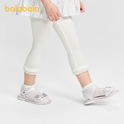 【商场同款】巴拉巴拉儿童打底裤女童2026新款夏季蕾丝花边七分裤 商品图1