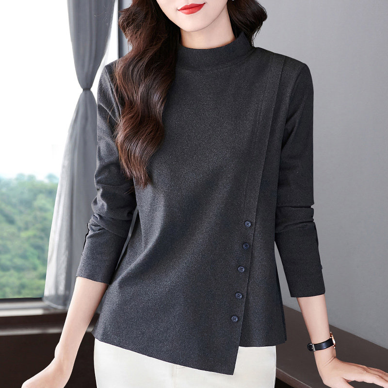 宽松德绒打底衫女士2025新款高级大码长袖上衣可外穿品牌正品高档