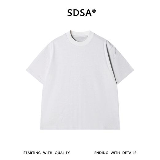 SDSA男装2026新款高贵轻奢百搭款拼接小众设计圆领短袖T恤宽松潮 商品图0