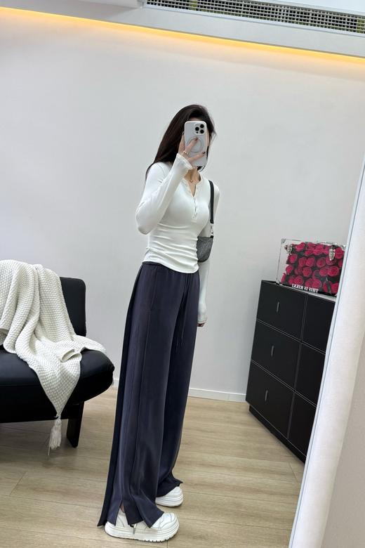 露露  Softstreme 超重工的空气层+罗纹拼接阔腿裤 商品图6