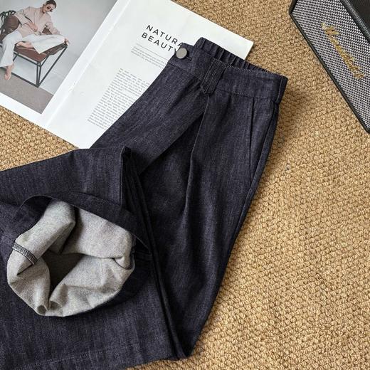 直发 慵懒老钱风 薄款褶皱显瘦防褪色牛仔裤直筒阔腿裤【JS3693420】 商品图5