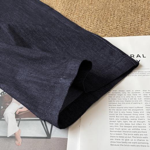 直发 慵懒老钱风 薄款褶皱显瘦防褪色牛仔裤直筒阔腿裤【JS3693420】 商品图6