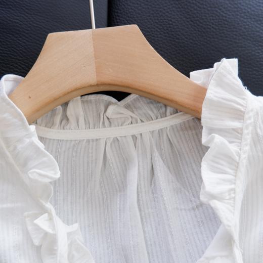 直发 春日小调~法式浪漫花边领 提花肌理全棉长袖衬衫【JS3693452】 商品图8