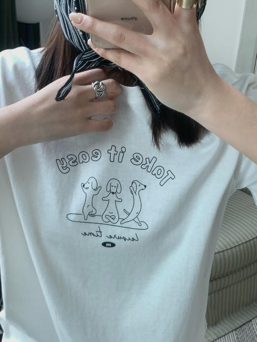 【门店同款】ENJOY春季快乐小狗配丝巾短袖T 170550777 商品图1