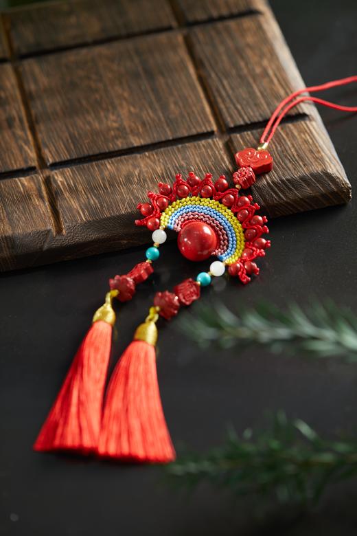 一周发货「朱砂刀马旦」车挂 | 英武+华贵+忠义+统帅之气 | 蓝如点翠，红如凤冠 | 英武忠义，一路护行 商品图12