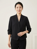 SC2A51_凝脂色/漆黑色_上衣外套_春夏_V领无领七分袖收腰修身垂感小西装_高级女装_BERNIEELEN 伯妮斯茵 商品缩略图1