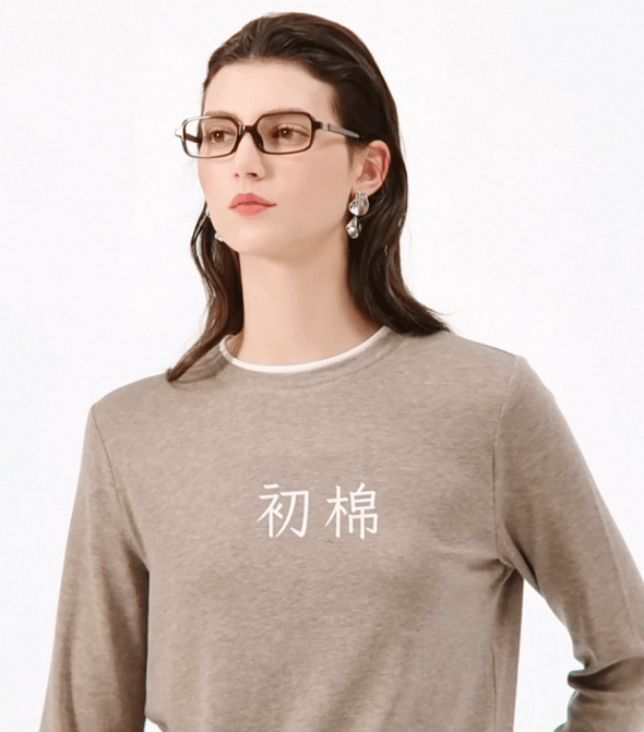 70%天丝19%棉羊毛假两件T恤初棉