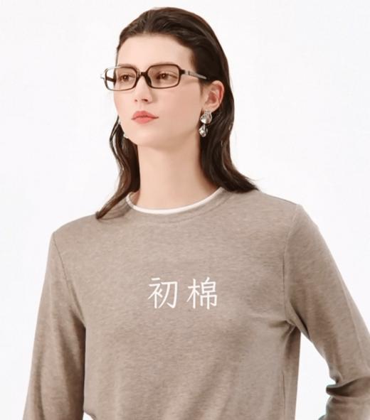 70%天丝19%棉羊毛假两件T恤初棉 商品图0