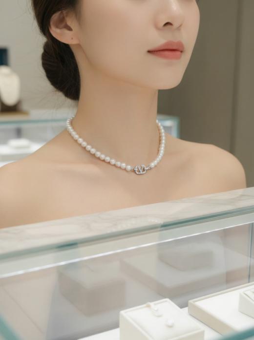 正圆极光小米珠 8mm珍珠项链 主推 经典百搭 锁骨链 [发：90] 商品图2