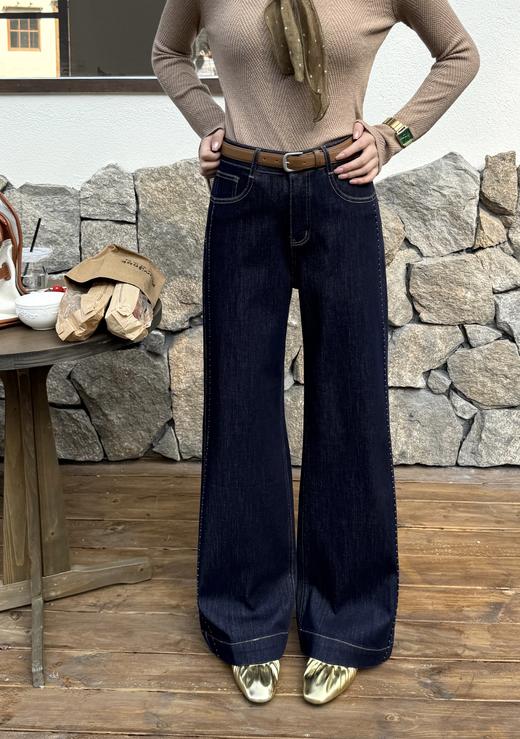 司歌显瘦显高阔腿牛仔裤长裤D93G6517 商品图1