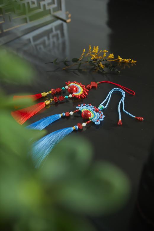 一周发货「朱砂刀马旦」车挂 | 英武+华贵+忠义+统帅之气 | 蓝如点翠，红如凤冠 | 英武忠义，一路护行 商品图2