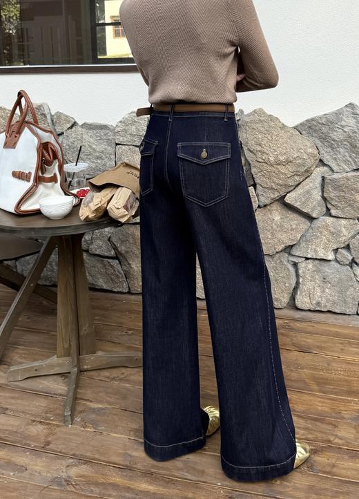 司歌显瘦显高阔腿牛仔裤长裤D93G6517 商品图2