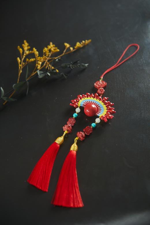 一周发货「朱砂刀马旦」车挂 | 英武+华贵+忠义+统帅之气 | 蓝如点翠，红如凤冠 | 英武忠义，一路护行 商品图3