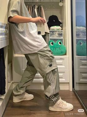 三ye草多功能长款复古运动针织运动裤