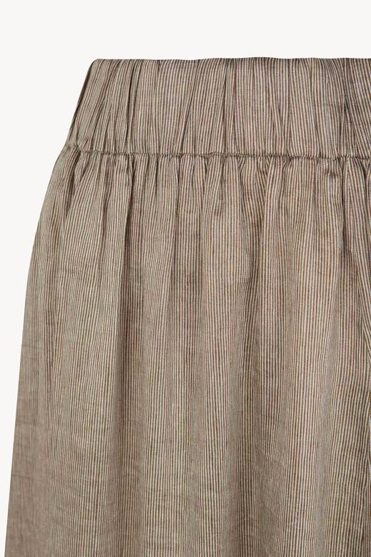 Cortana 26SS 灰棕细条纹手织丝麻ARIA半裙 商品图4