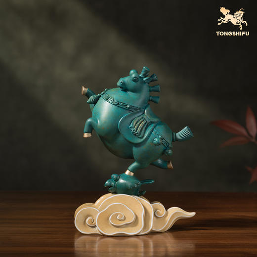 铜师傅《乐踏云歌》国风马摆件 家居创意工艺品 装饰品乔迁礼物 商品图0