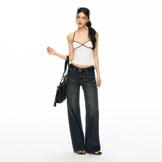 Ariseism 美式复古撞色露背吊带女夏季新款外穿上衣 商品图4