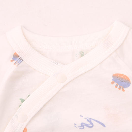 棉果果夏季新品男童女童纯棉凉感防蚊5A抗菌偏襟短袖三角连体衣M201710226208 商品图1