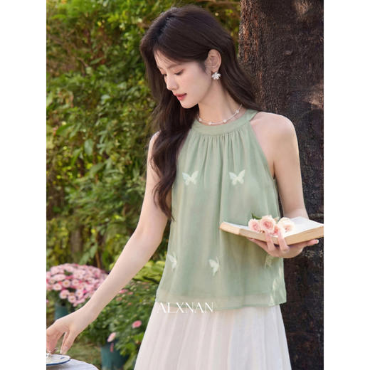 鹿向南【0402/20:00新品前1小时7折限量100件】绿色背心 商品图0