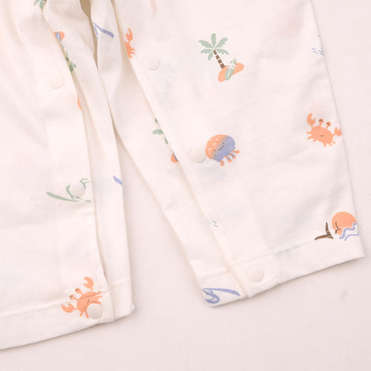 棉果果夏季新品男童女童纯棉凉感防蚊5A抗菌长袖对开连体衣M201722226209 商品图2