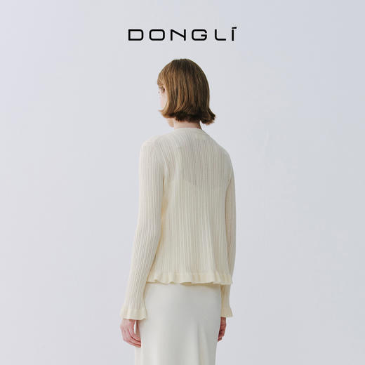 东黎 • 那个夏天 那片庄园 小山羊绒 女士春季挑孔开衫 6183 商品图3