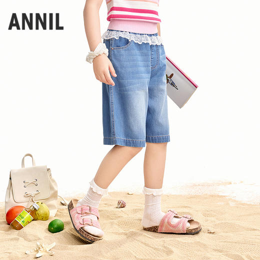 【实体店同款】女童牛仔中裤夏季新款安奈儿童装AG626232 商品图1