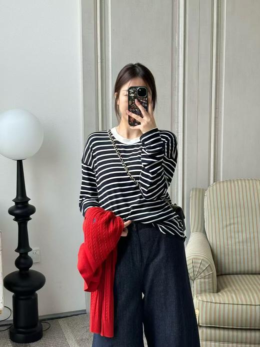 【门店同款】ENJOY秋季高品质拼色条纹衫 164698994 商品图1