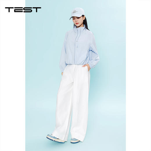 夏上新韩系松弛感浅蓝色立领轻薄透气长袖防晒外套2262004 商品图1