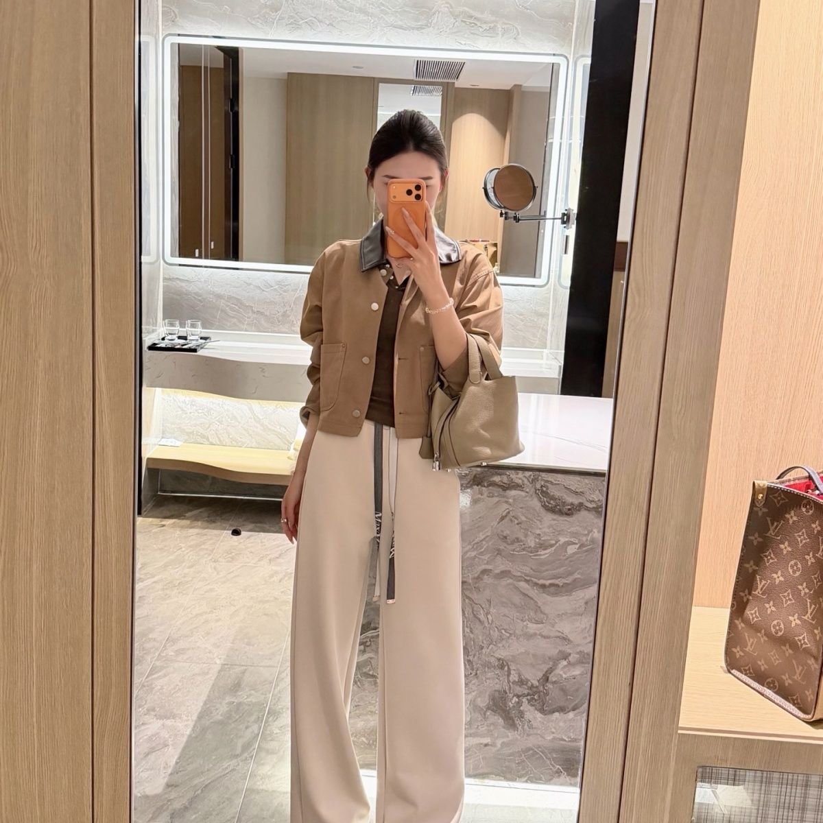 MAX新款抽绳字母飘带窄腿裤莫代尔牛奶丝阔腿直筒裤