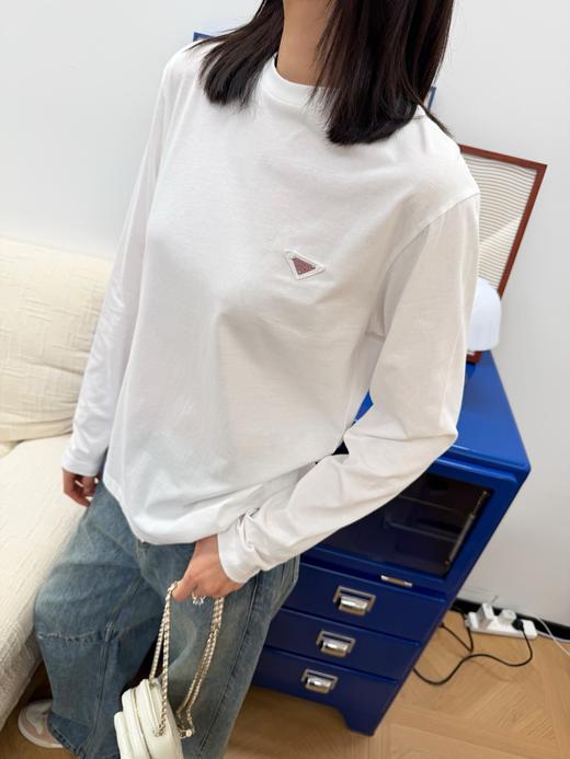 普拉达 三角标长袖T恤 商品图1