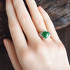 【天然正品】A货翡翠AU750白金镶钻镶天然细腻糯种满绿水滴蛋面翡翠戒指 14.5号（戒圈可改）141125AH16 商品缩略图8