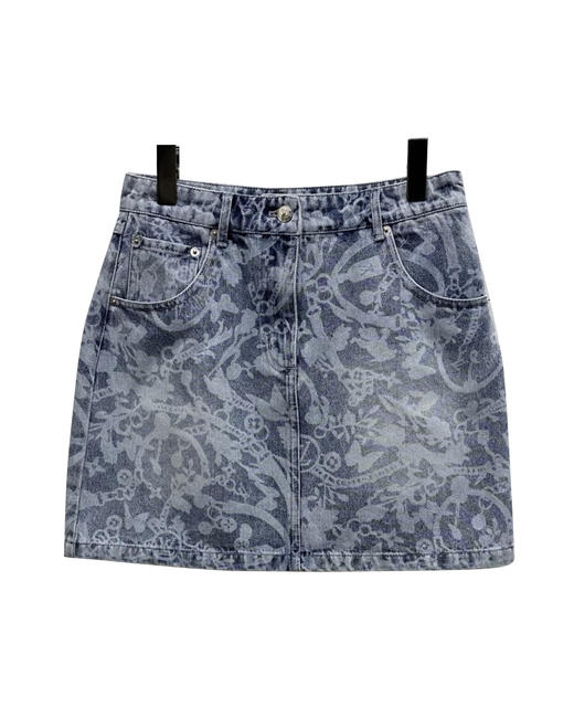 女款印花牛仔半裙la 商品图0