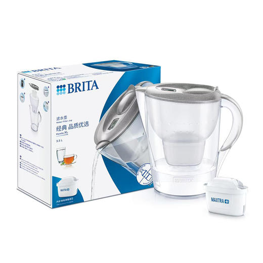 【BRITA碧然德】Marella滤水壶星光系列3.5L 银色（1壶2芯） 商品图0