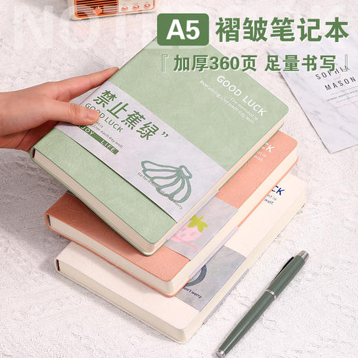 【高颜值氛围感笔记本】A5 软皮防水皮料加厚360页记事本 足量书写学生ins 风手账记事簿 商品图1