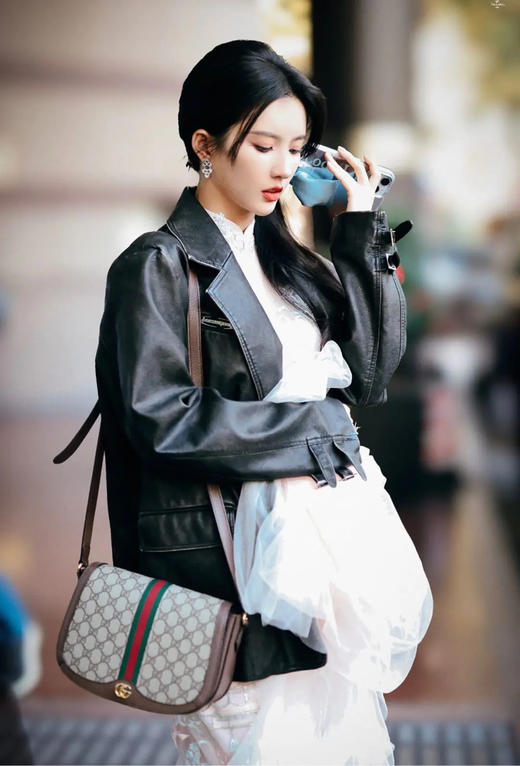 GUCCI Ophidia 乌木色 老花拼皮 中号 邮差包 商品图2