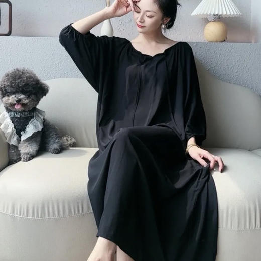 强烈推荐！超~舒服~凉快的睡裙！【超值2件！单拍不发，加购2件到手69元】it hut 绵绸长裙 可居家可外穿 宽松舒适 7款花型可选 商品图7