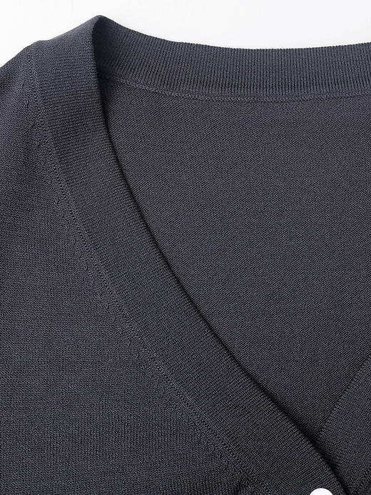 松弛感拉满！深灰色 V 领单排扣海军领系带针织马甲 夏季宽松显瘦通勤叠穿背心 商品图4