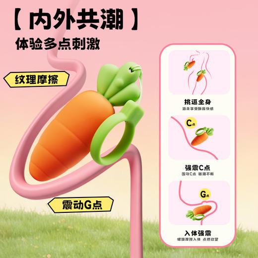 LOVETIDE爱潮胡萝卜の丁女用震动器 一键爆发振动自慰高潮按摩吮吸 商品图9