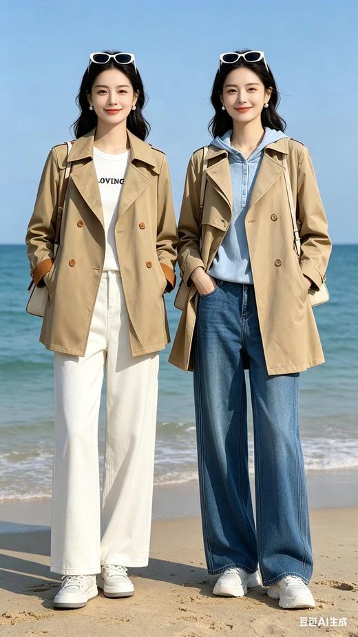 58F003秋款拼色一手长风衣 商品图4