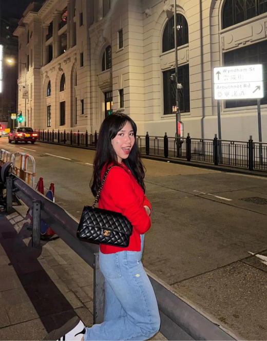 Chanel CF  中号 黑金 羊皮 单肩包 商品图1