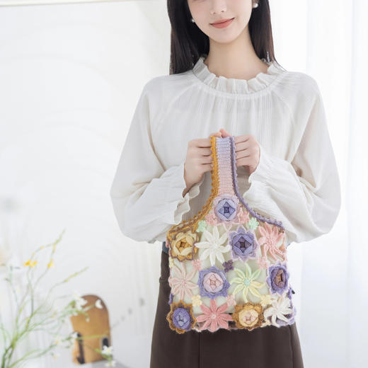 苏苏姐家繁华之境花朵包手工diy钩针段染手拎包编织毛线团材料包 商品图2