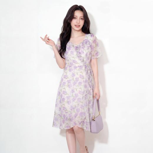 奢姿大码女装2026夏季荷叶边碎花方领连衣裙胖妹妹减龄时尚裙子9962836092 商品图3