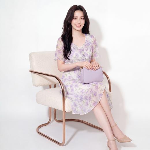 奢姿大码女装2026夏季荷叶边碎花方领连衣裙胖妹妹减龄时尚裙子9962836092 商品图2