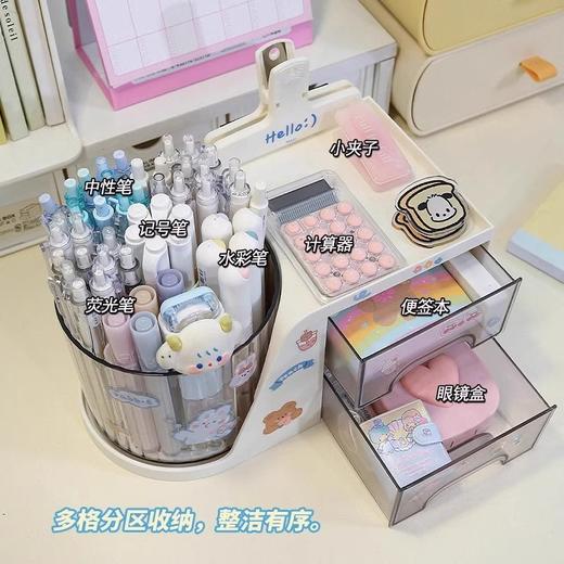 【顺滑旋转！稳固防滑】桌面大容量旋转笔筒学生创意书桌学生收纳盒办公室轻奢高级置物架。xb 商品图3