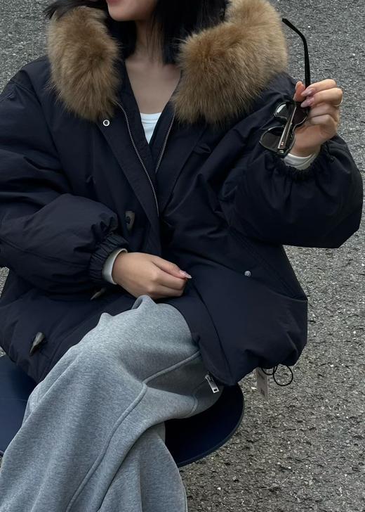 【门店同款】ENJOY冬季大毛领牛角扣羽绒服 167994713 商品图1