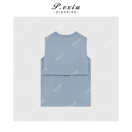 04-3潘依绣丁丁宠粉法式无袖绑带气质高级感针织背心 W-63300 商品图1