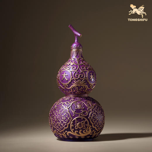 铜师傅《紫气临门》紫气东来招财葫芦紫铜摆件中式办公室装饰礼品 商品图3