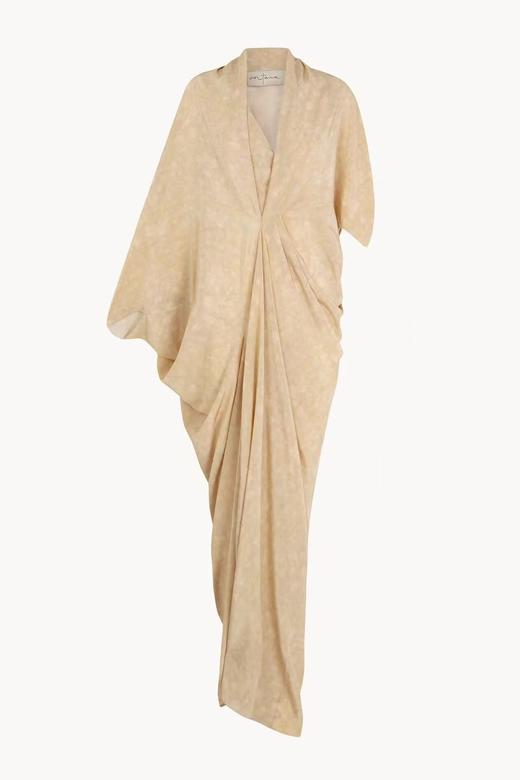 Cortana 26SS 薄杏晕染MAYU垂褶真丝连衣裙 商品图3