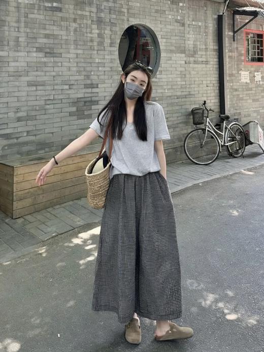 <曾小咸推荐> 4.10新品上新 T恤+格子阔腿裤休闲套装 日常189/套！ 活动价99/套！单件T恤59！单件阔腿裤79！【预售款，预计3-15天发货】 商品图10