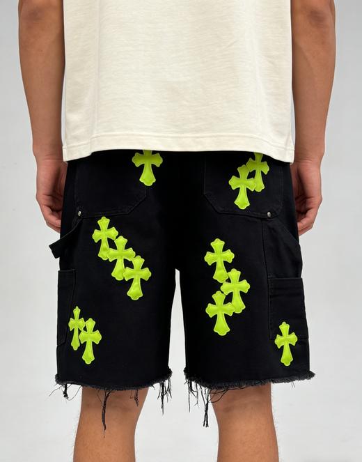 男款十字架毛边休闲短裤he009 商品图3